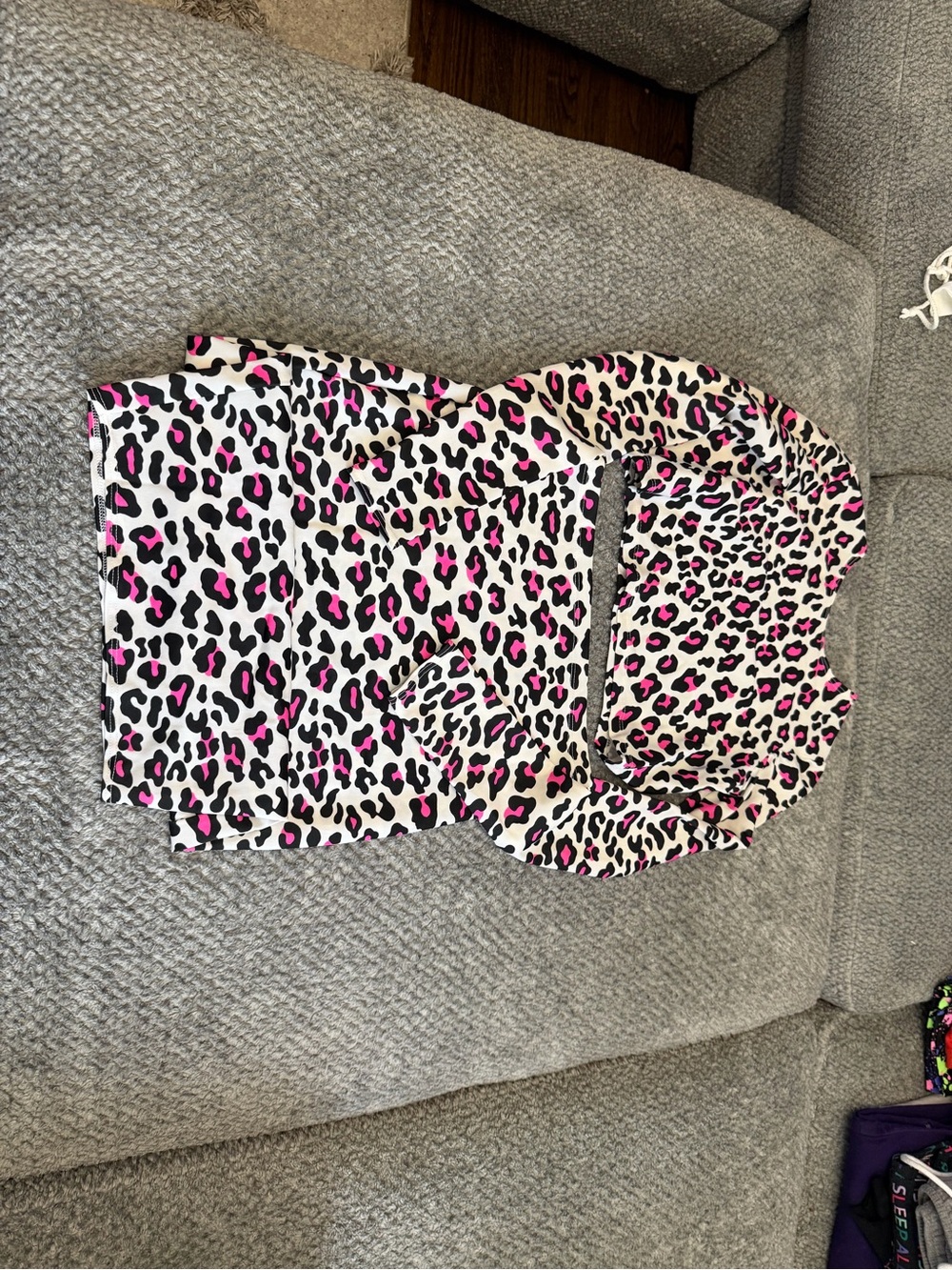 Pink Leopard Print Girls' Romper - Sleeveless Stretch Fit